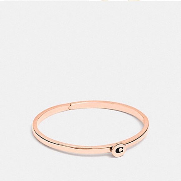 Coach Jewelry - Coach Signature Hinged C Bangle Bracelet Rose Gold